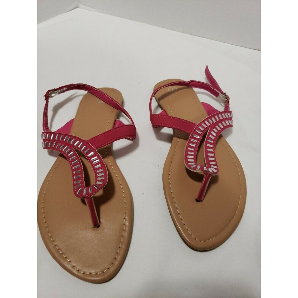UNKNOWN Brand Pink T-Strap Slingback Thong Jeweled